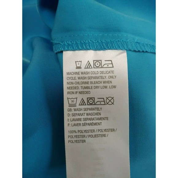 D&Co Denim & Co Womens Top Small Long Sleeve Blue Tunic Button Front Career - Picture 6 of 6